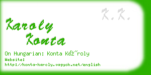 karoly konta business card